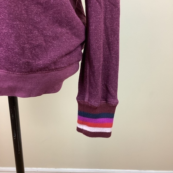 SUNDRY BURGUNDY STRIPES CUFF SWEATER - Picture 5 of 10